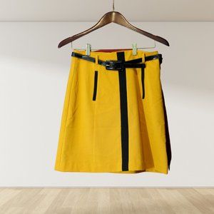 Mustard and Black Retro Skirt